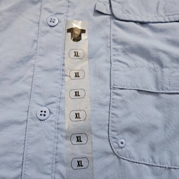 NWT! Blue Pac-Tech Performance Fishing Shirt - Picture 5 of 10